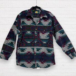 CABELAS Vintage Y2K Women's Aztec Western Southwest Flannel Button Down Shirt XL
